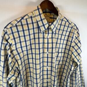Brooks Brothers Men’s M Plaid Button Down Shirt Regent Fit Cotton Yellow 1818